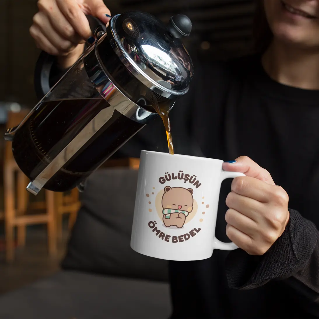 bubu-dudu-lisansli-kupa-bardak-dudu (1) Bubu Dudu "Gülüşün Ömre Bedel" Yazılı Premium Porselen Kupa - Görsel 1