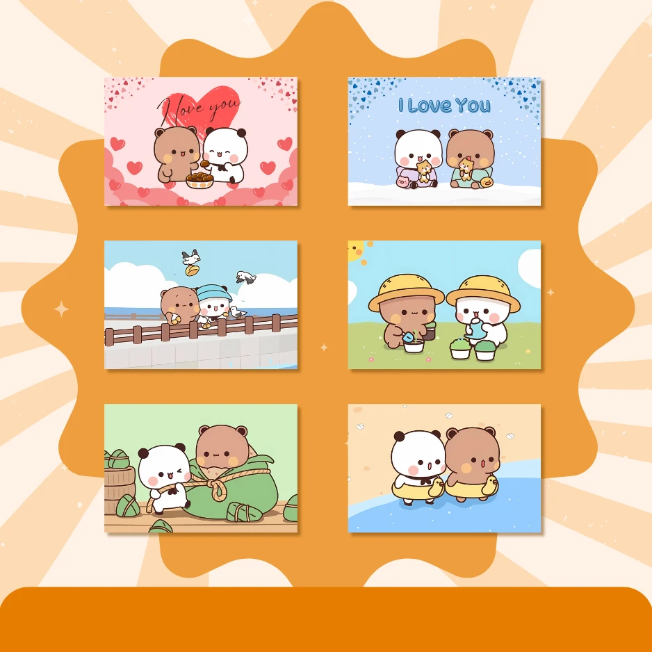 bubu-dudu-kartpostal-seti-lisansli Bubu Dudu 6'lı Kartpostal Seti - Özel Tasarım - Görsel 1