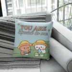 Bubu Dudu "You Are Special For Me" Kadife Dokulu Kırlent Kılıfı - Görsel 4