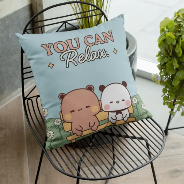 Bubu Dudu "You Can Relax" Kadife Dokulu Kırlent Kılıfı