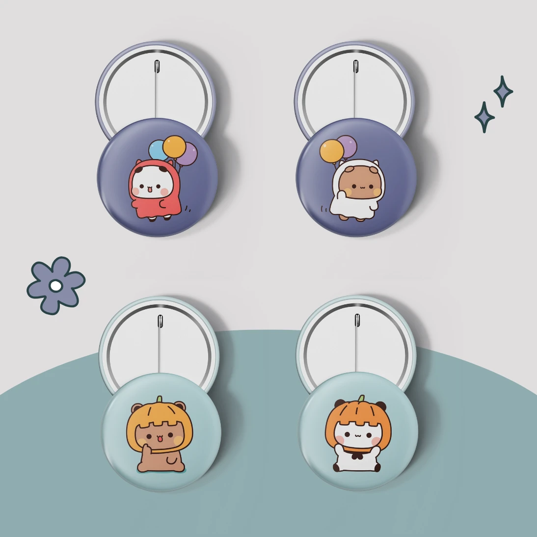 bubu-dudu-rozet-set-4-lu-lisansli-2 Bubu Dudu 4'lü Rozet Set - Broş ve Çanta Aksesuarı - Görsel 1