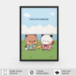 Bubu Dudu Doğal Ahşap Çerçeveli Tablo - Pozitif Motivasyon - Görsel 2