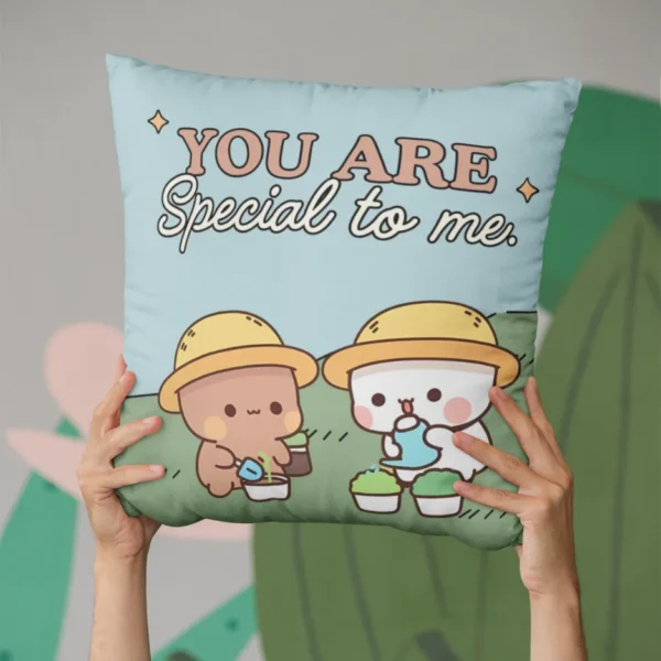 Bubu Dudu "You Are Special For Me" Kadife Dokulu Kırlent Kılıfı