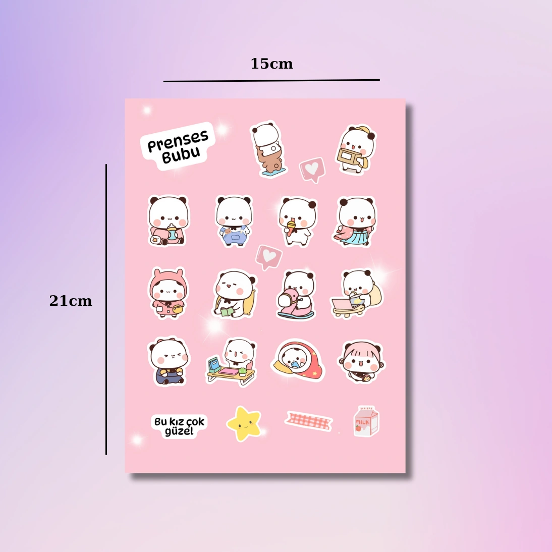 bubu-sticker-set-a5-1 Bubu Hediye A5 Sticker Set - 21x15cm - Görsel 1