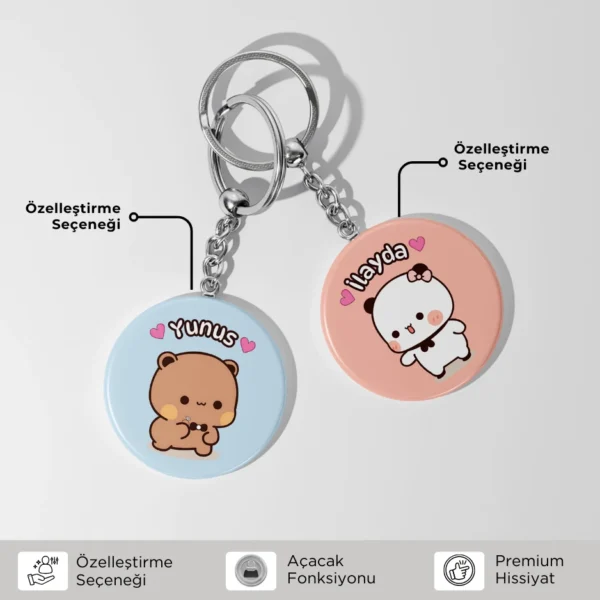 Dudu Bubu Kişiselleştirilebilir Çift Anahtarlığı Özel Tasarım