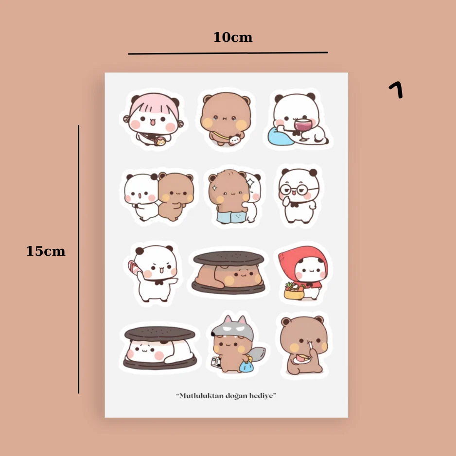 bubu-dudu-mini-sticker-set-1 3 Adet Mini Boy Bubu Dudu A6 Sticker Seti - Görsel 1