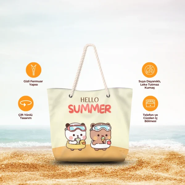 Bubu Dudu Hello Summer Alışveriş Çantası, Kumaş Çanta