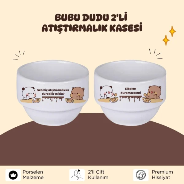 Bubu Dudu 2'li Porselen Atıştırmalık Kasesi