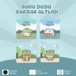 Bubu Dudu Couple Set 4'lü Bardak Altlığı
