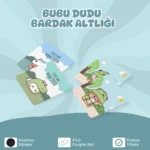 Bubu Dudu Couple Set 4'lü Bardak Altlığı - Görsel 2