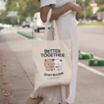 Bubu Dudu "Stay In Love" Keten Çanta - Sevgi Dolu Tasarım