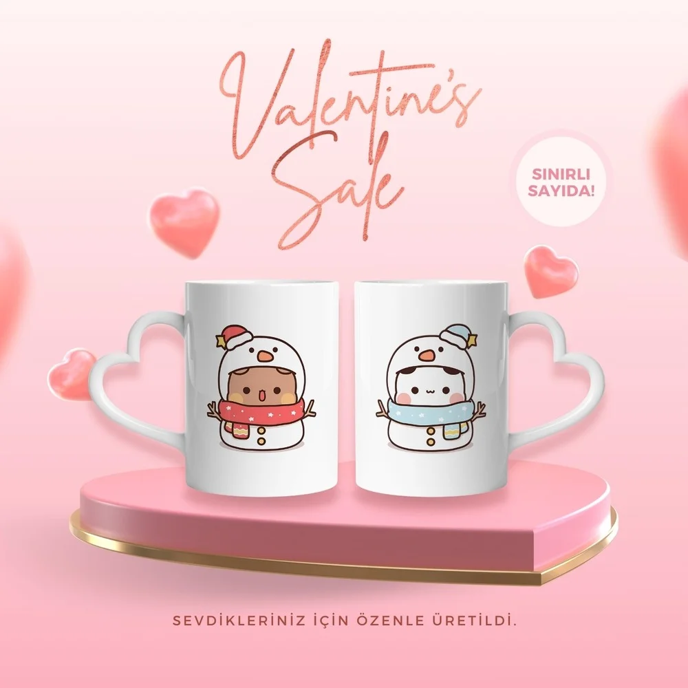 dudububulovetr_b4633bab1d57f62fea4c791010932230 Bubu Dudu Yılbaşı Özel Kalp Kuplu 2'li Porselen Hediye Kupa - Görsel 1