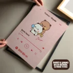 Bubu Dudu Kişiselleştirilebilir Şarkı Tablo - Doğal Ahşap